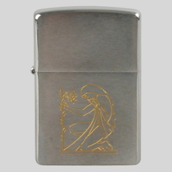 Zippo chrom gebürstet graviert Jungfrau - 1
