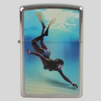 Zippo chrom gebürstet color BS Diving Girl 2002741 - 1