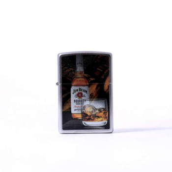 Zippo street chrom color Jim Beam bottle + glass 2003518 - 1