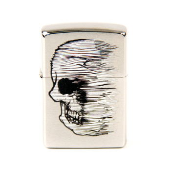 ZIPPO chrom gebürstet color "Skull Lined" 60004413 - 1