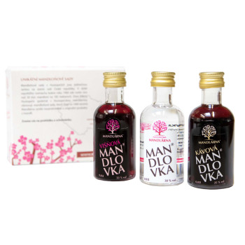Mandlovka Almond Liqueur Set 1x 0,05l 38% +1x 0,05l 25% +1x 0,05l 33% - 3