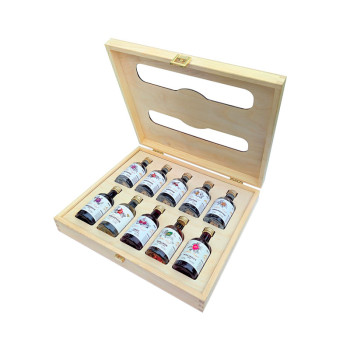 Anton Kaapl 10 x 0,05 l 37,6% wooden Giftpack - 3