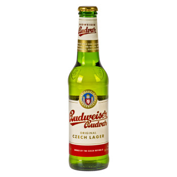 Budweiser beer 0.33l 5% glass